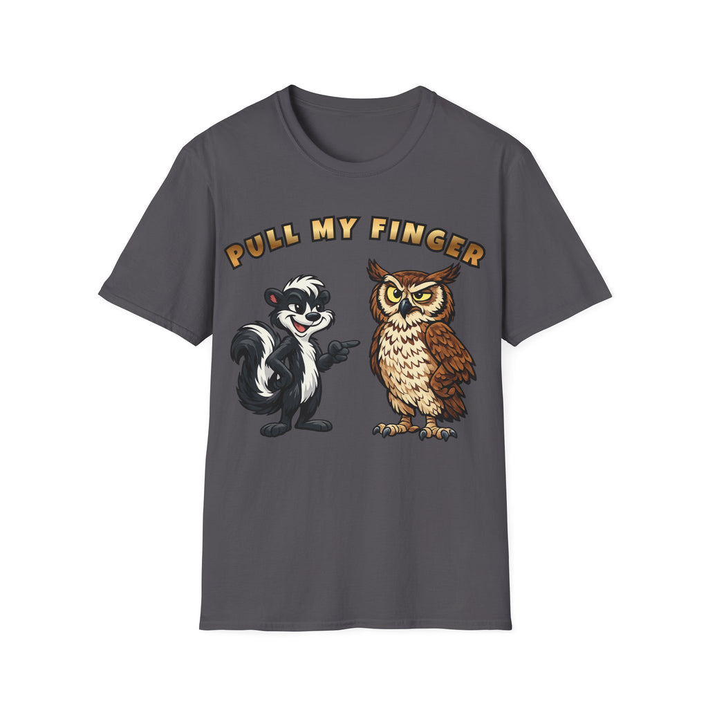 Pull My Finger Funny Skunk & Owl Graphic Tee