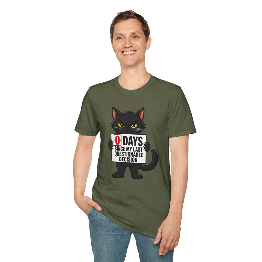 0 Days Since My Last Questionable Decision Graphic Tee