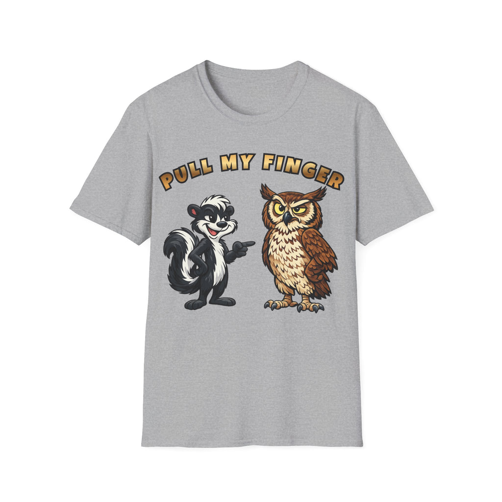 Pull My Finger Funny Skunk & Owl Graphic Tee