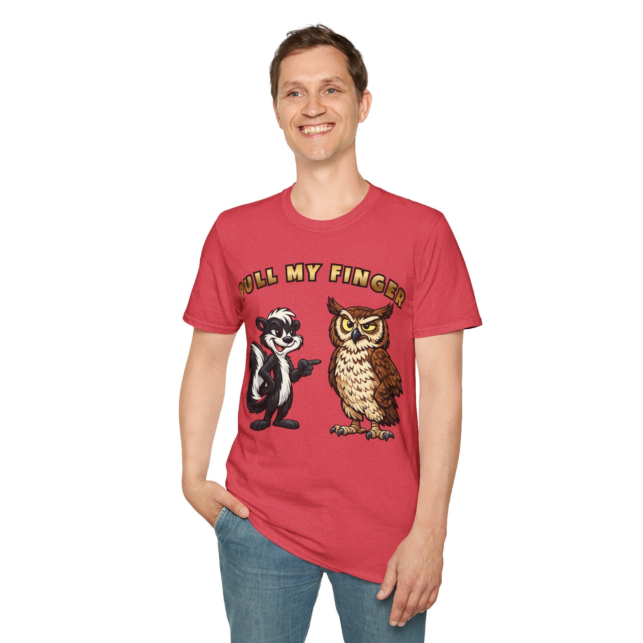Pull My Finger Funny Skunk & Owl Graphic Tee