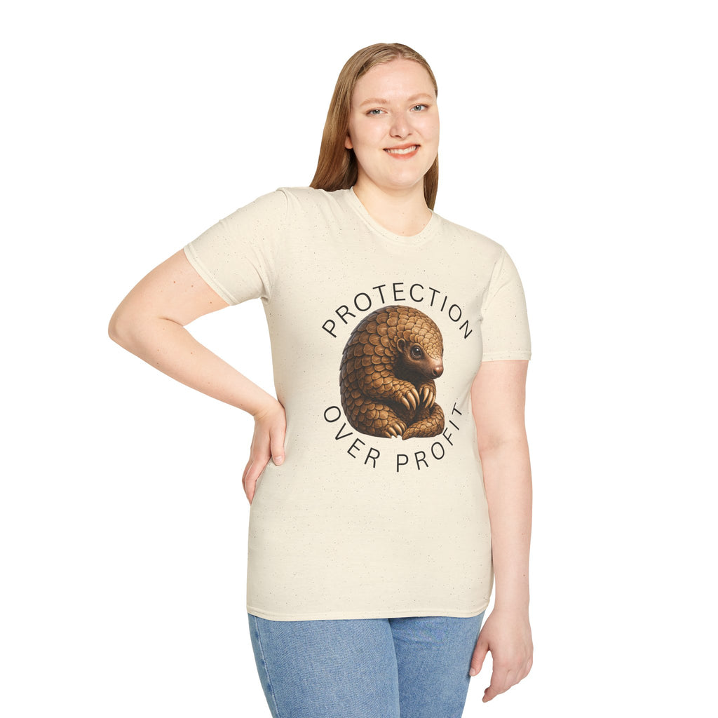 Protection Over Profit T-Shirt — Wildlife Conservation Pangolin Tee