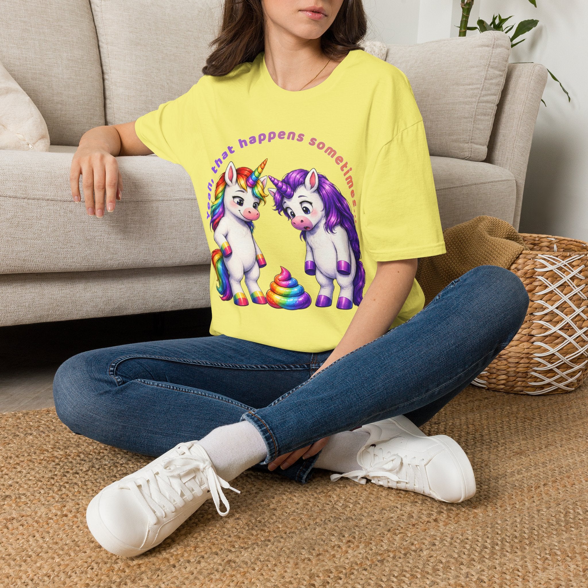 Funny Unicorn T-Shirt | Yeah, That Happens Sometimes Graphic Tee