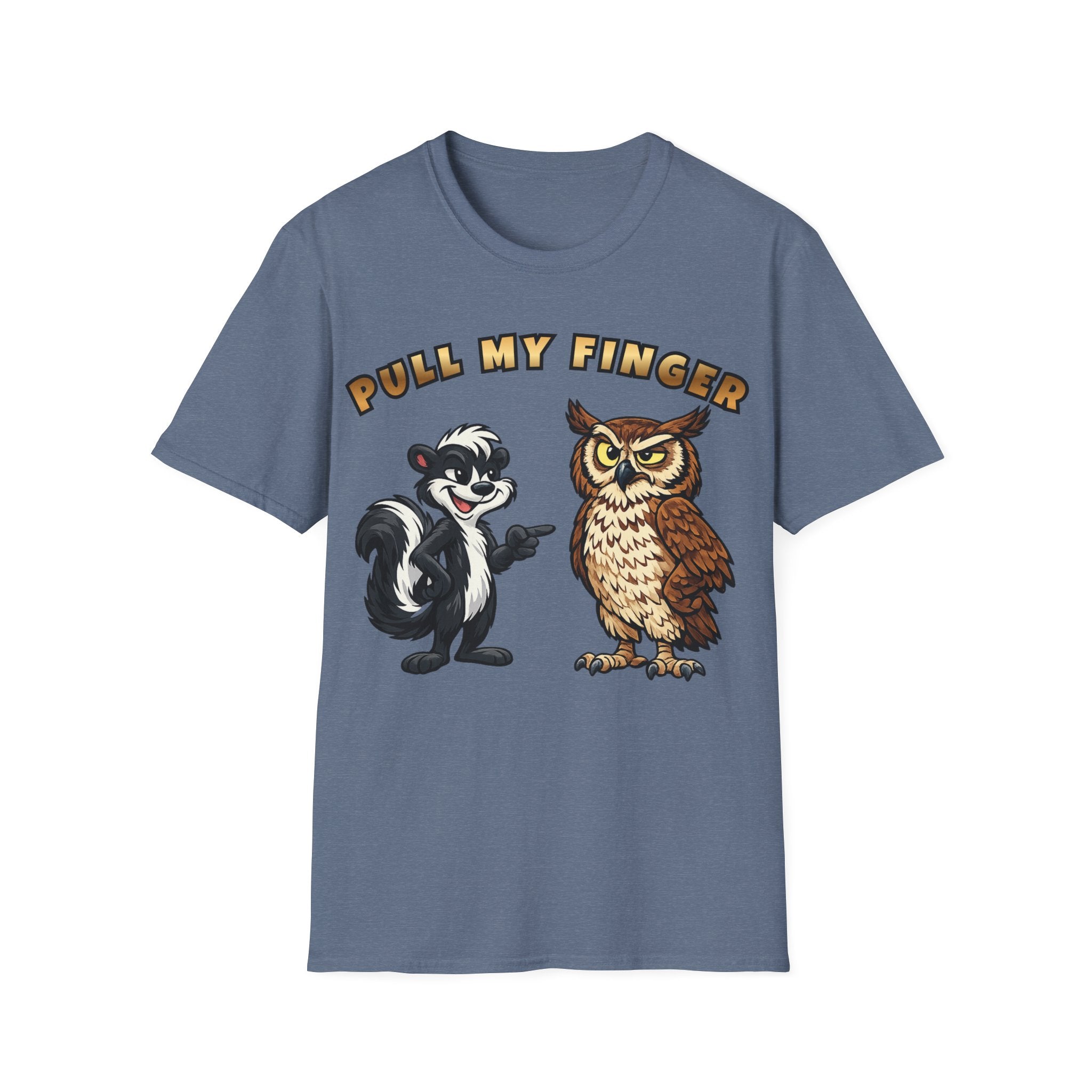 Pull My Finger Funny Skunk & Owl Graphic Tee