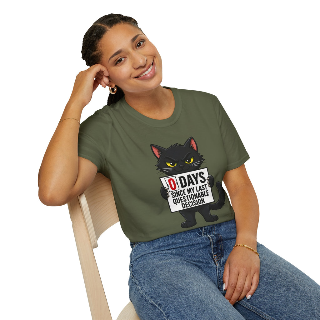 0 Days Since My Last Questionable Decision Graphic Tee