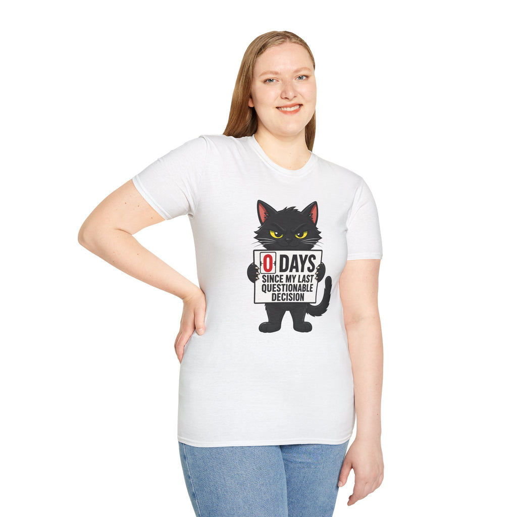 0 Days Since My Last Questionable Decision Graphic Tee