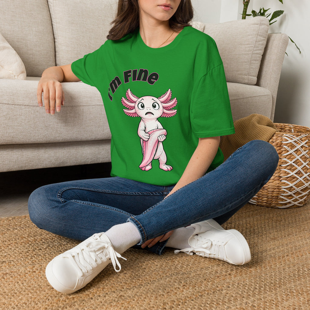 Funny Axolotl T-Shirt | I'm Fine Graphic Tee