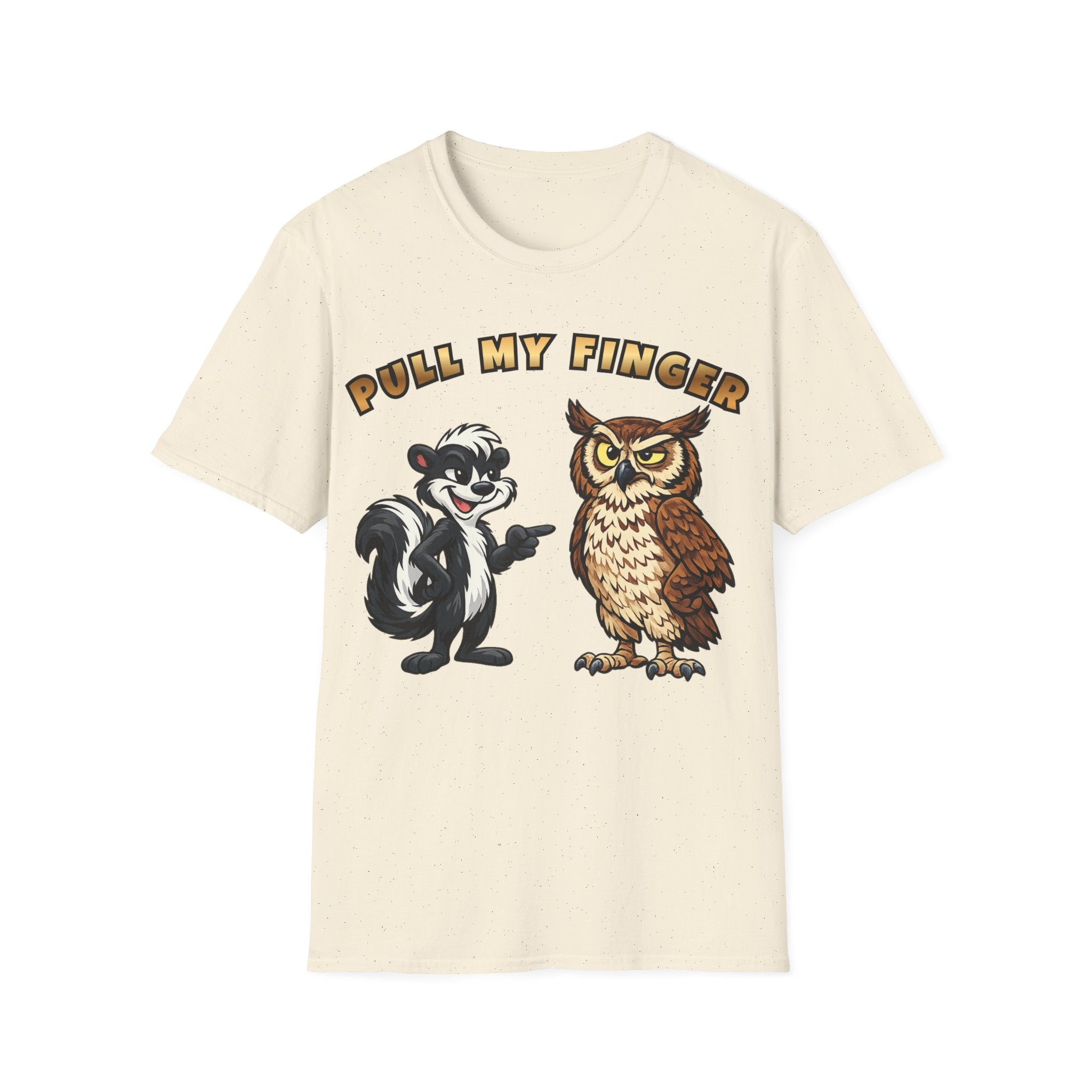 Pull My Finger Funny Skunk & Owl Graphic Tee
