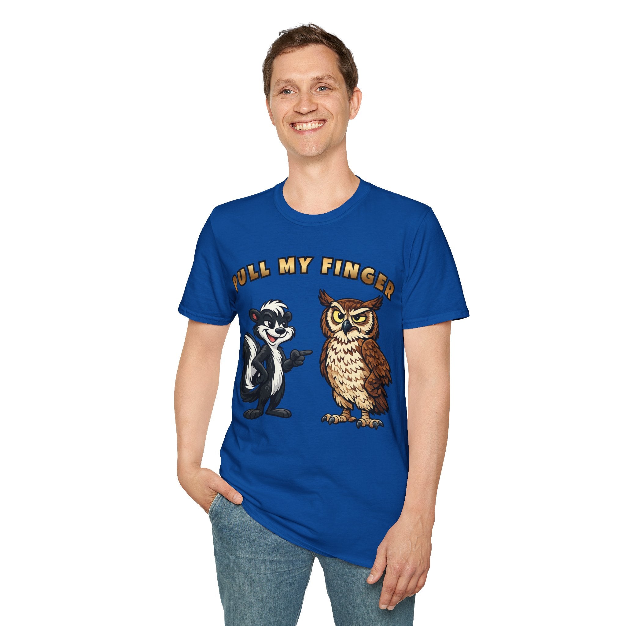 Pull My Finger Funny Skunk & Owl Graphic Tee