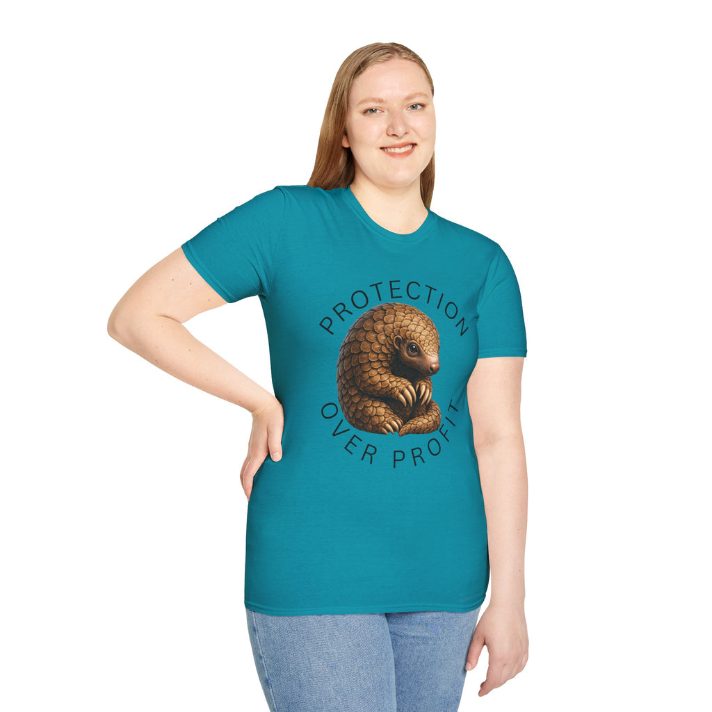 Protection Over Profit T-Shirt — Wildlife Conservation Pangolin Tee