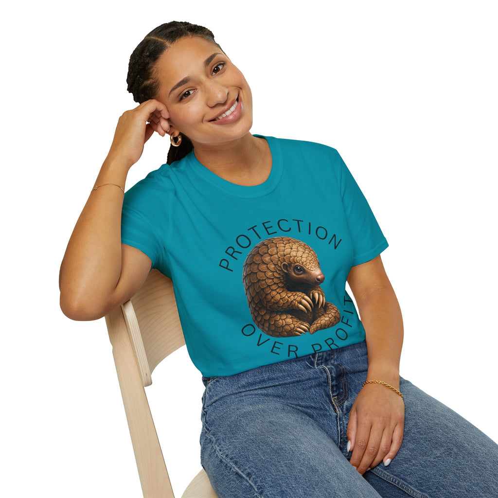 Protection Over Profit T-Shirt — Wildlife Conservation Pangolin Tee