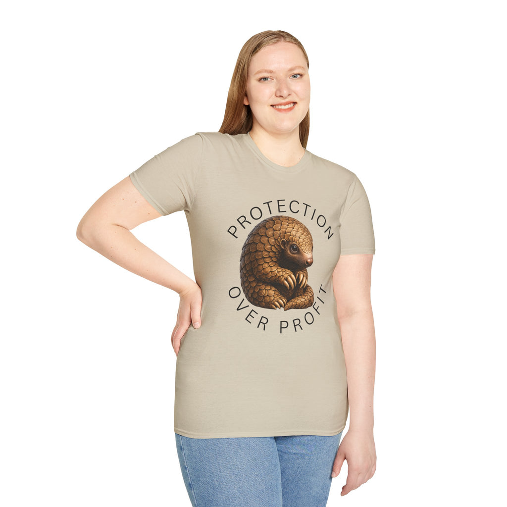 Protection Over Profit T-Shirt — Wildlife Conservation Pangolin Tee