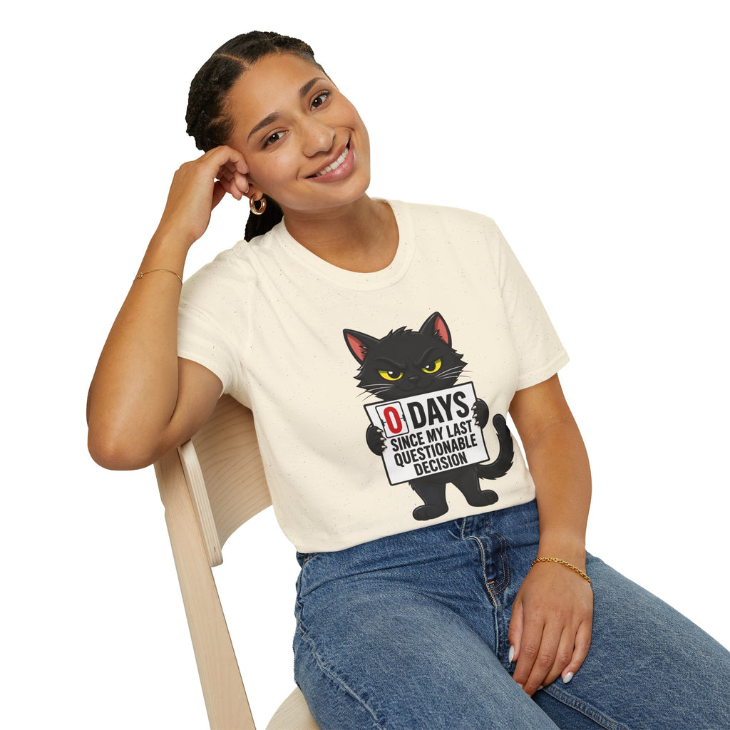 0 Days Since My Last Questionable Decision Graphic Tee