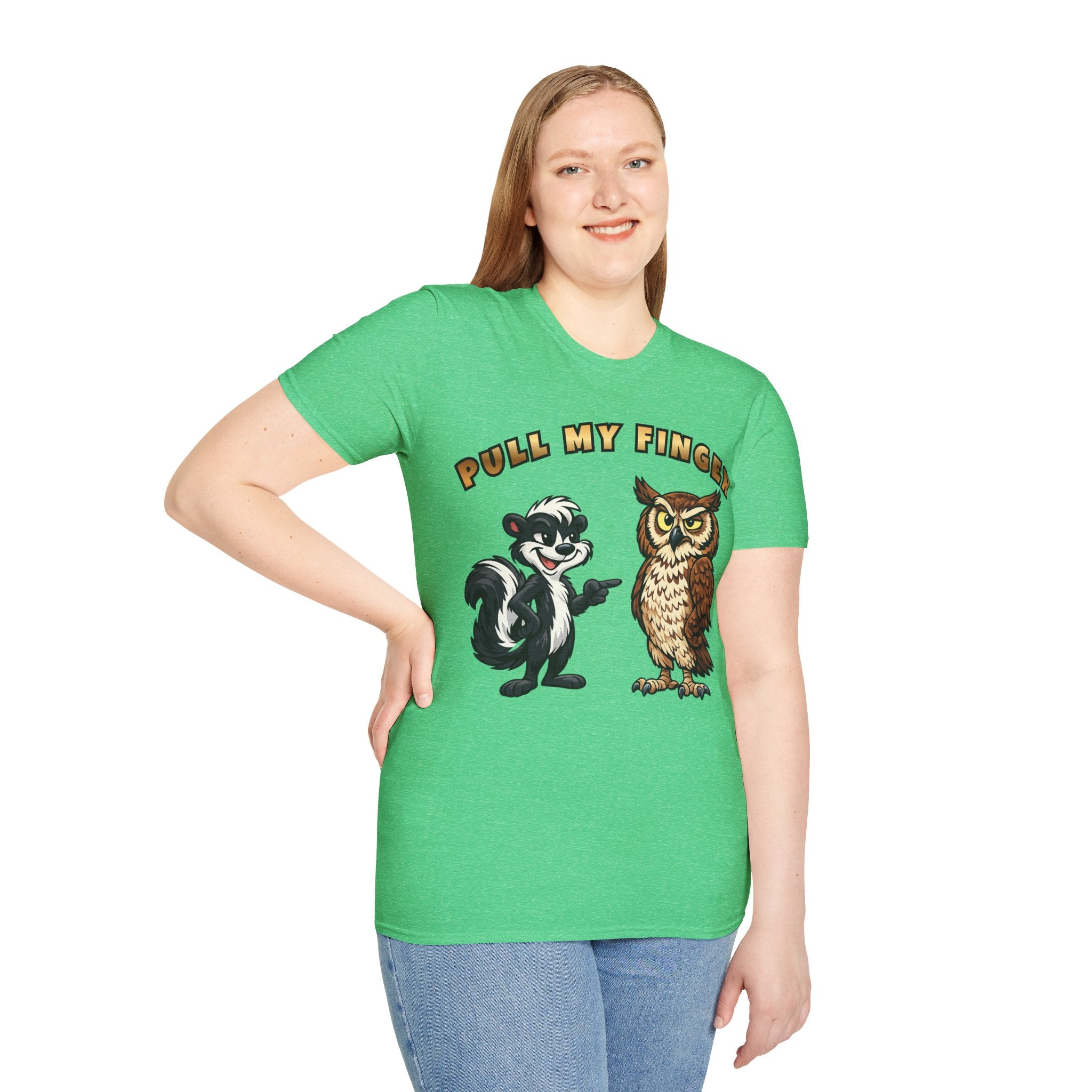 Pull My Finger Funny Skunk & Owl Graphic Tee