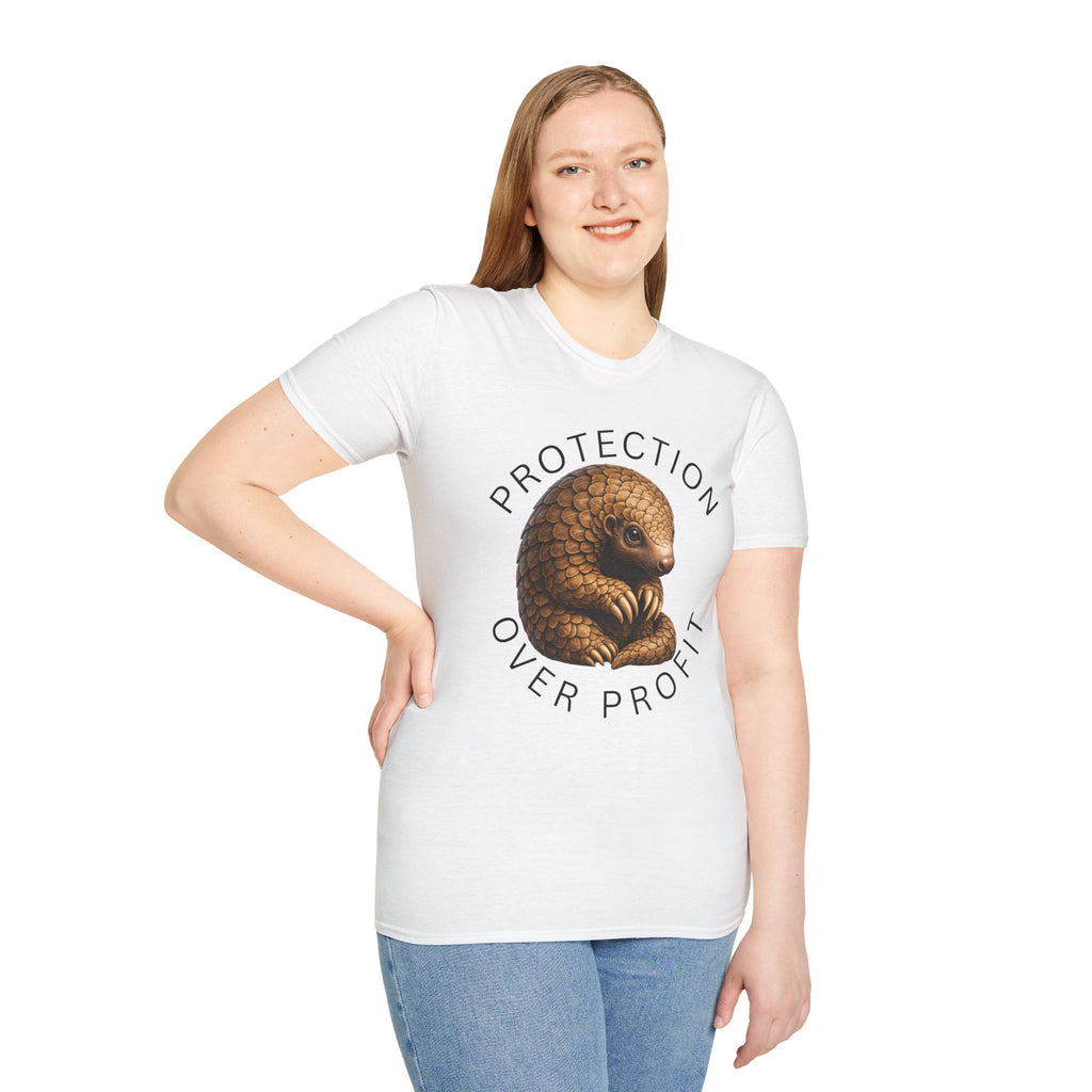 Protection Over Profit T-Shirt — Wildlife Conservation Pangolin Tee