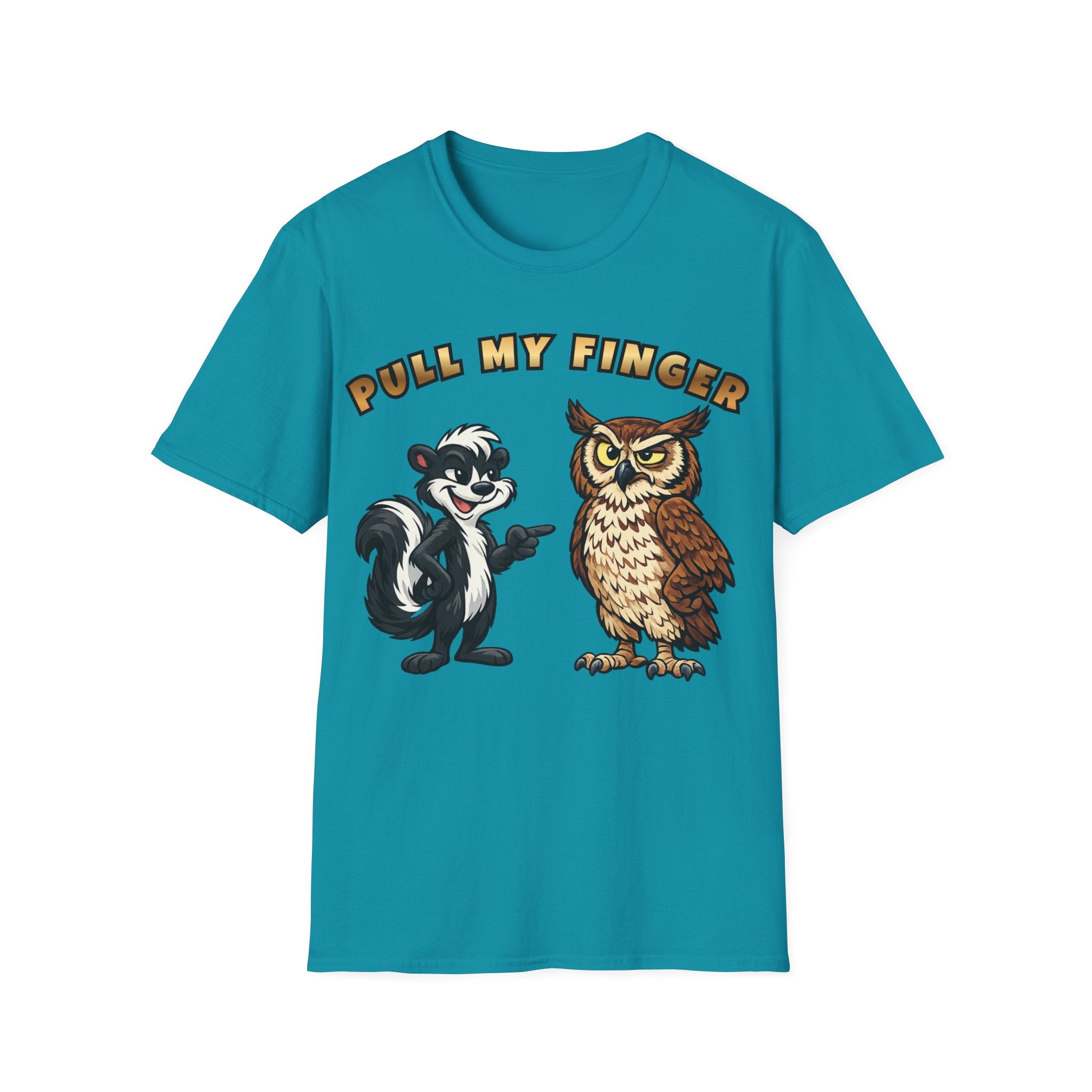 Pull My Finger Funny Skunk & Owl Graphic Tee