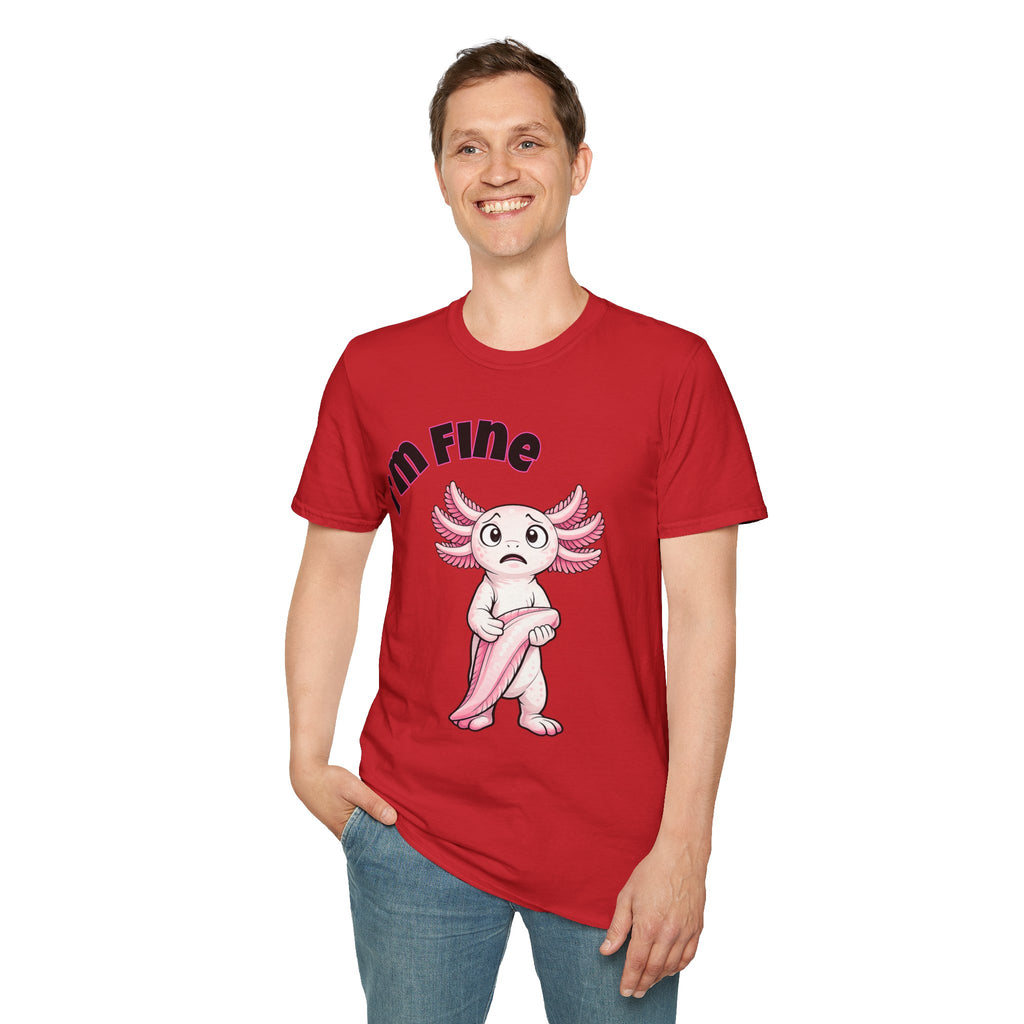 Funny Axolotl T-Shirt | I'm Fine Graphic Tee