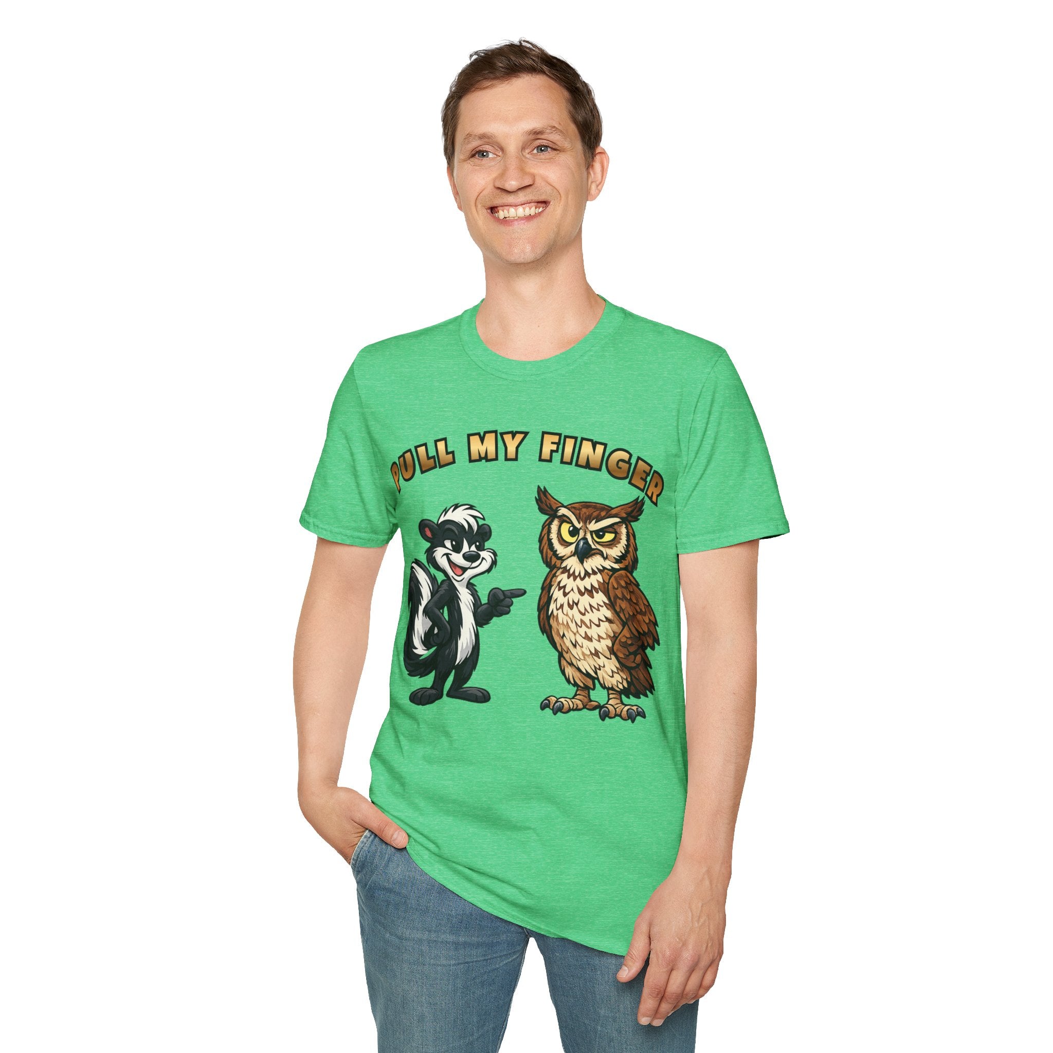 Pull My Finger Funny Skunk & Owl Graphic Tee