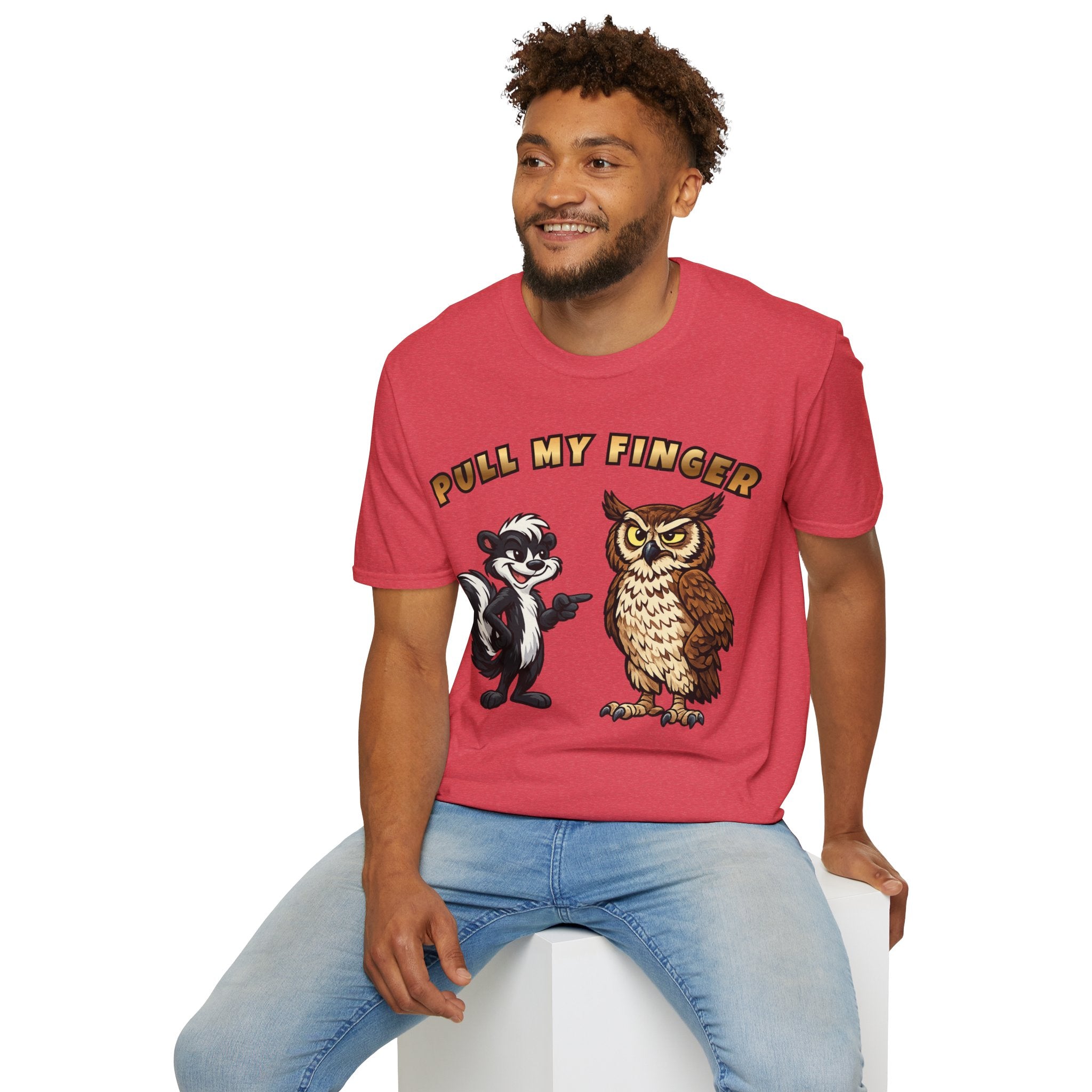 Pull My Finger Funny Skunk & Owl Graphic Tee