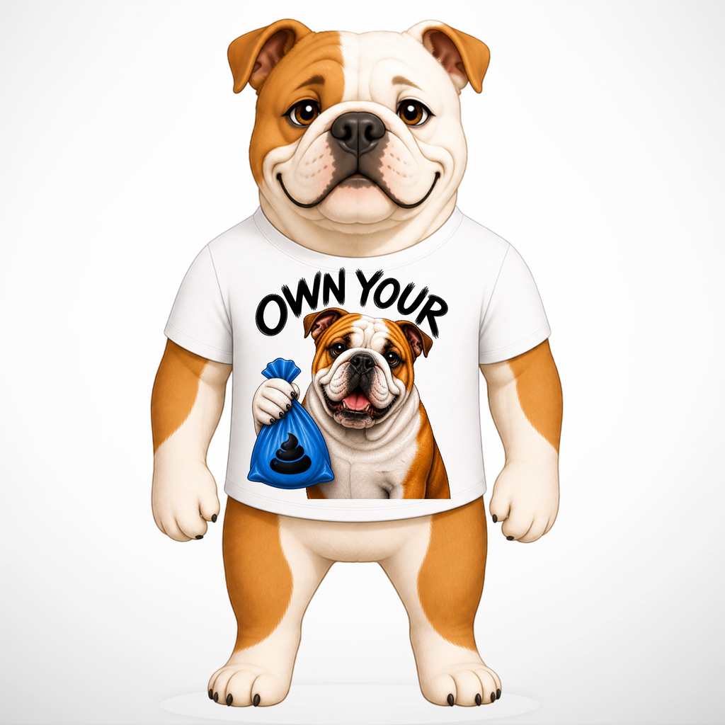 Own Your Poop Bulldog Tee