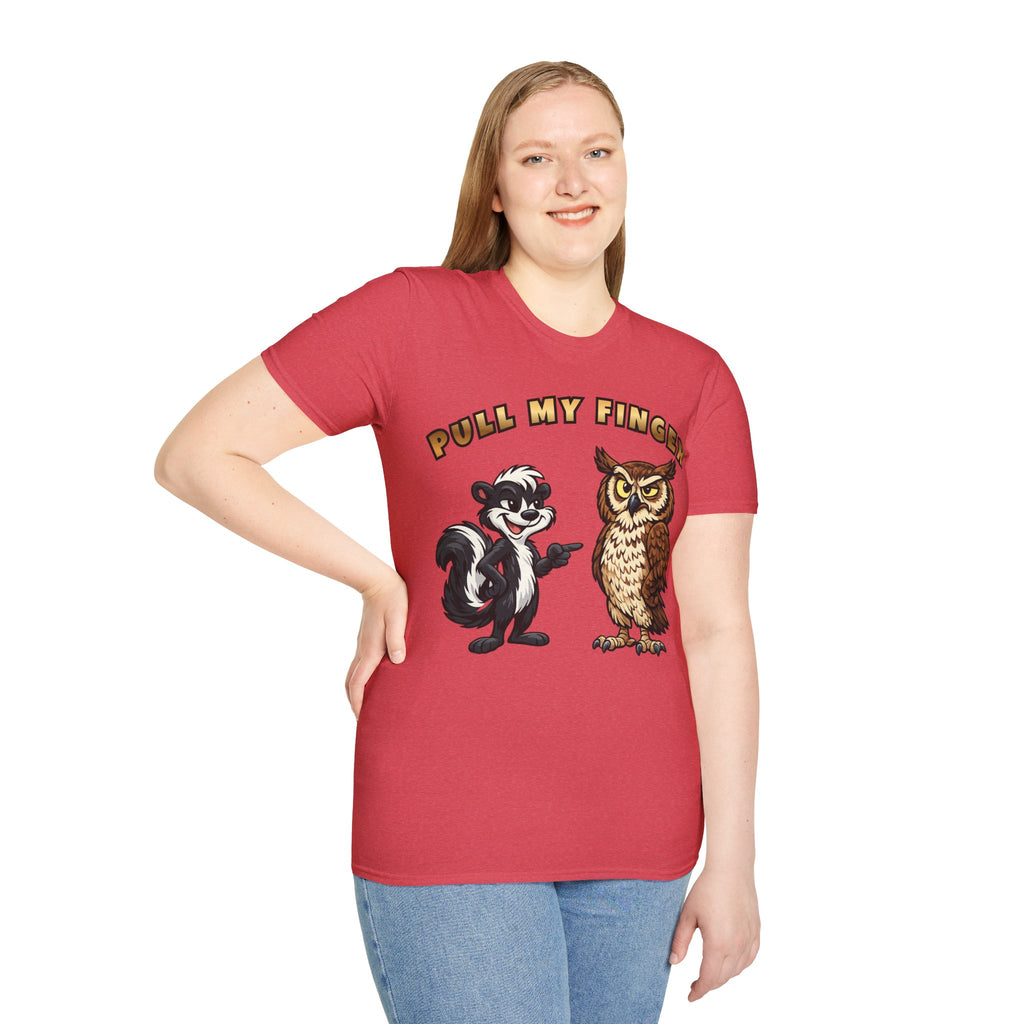 Pull My Finger Funny Skunk & Owl Graphic Tee