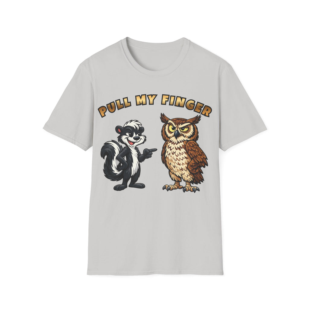 Pull My Finger Funny Skunk & Owl Graphic Tee