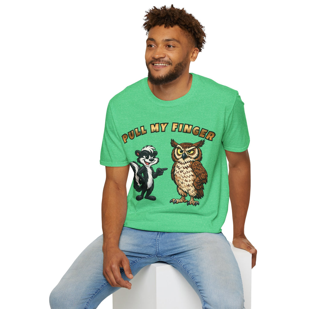Pull My Finger Funny Skunk & Owl Graphic Tee