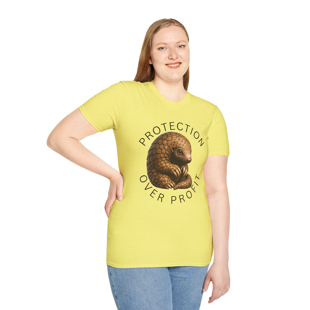 Protection Over Profit T-Shirt — Wildlife Conservation Pangolin Tee