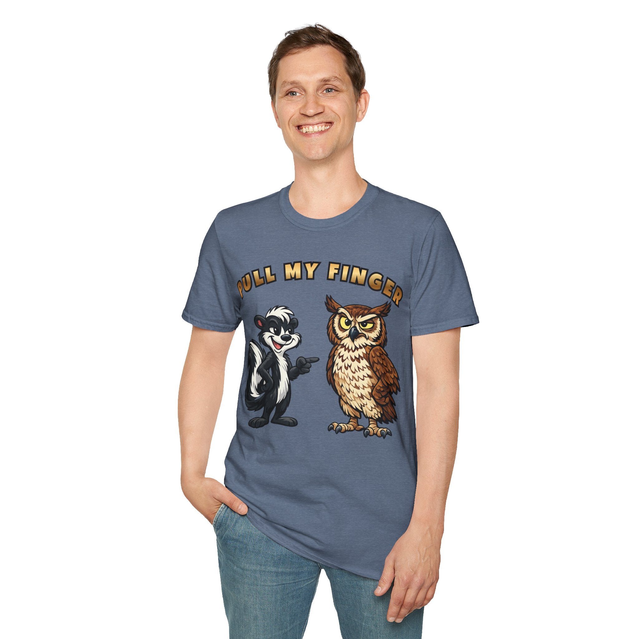 Pull My Finger Funny Skunk & Owl Graphic Tee