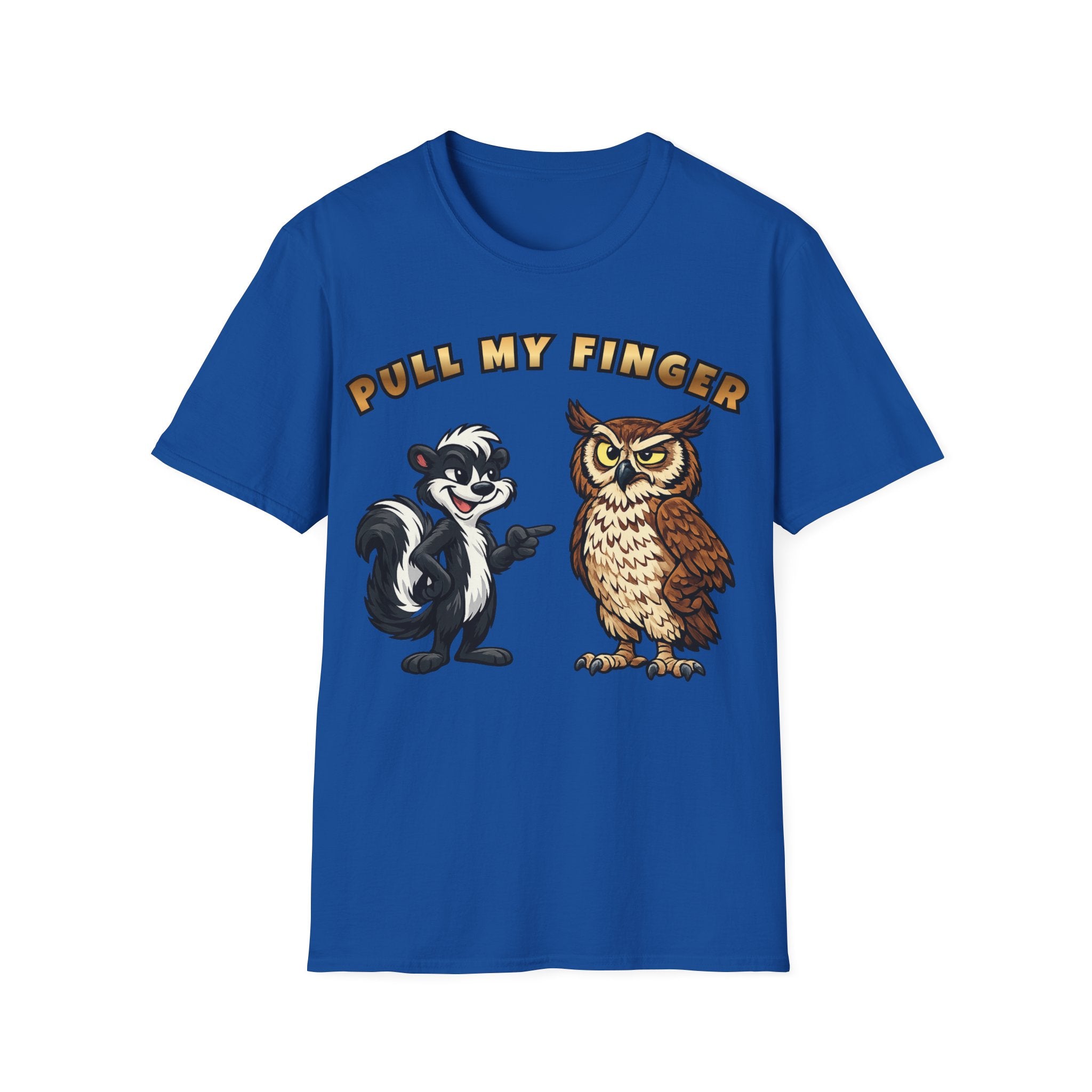 Pull My Finger Funny Skunk & Owl Graphic Tee