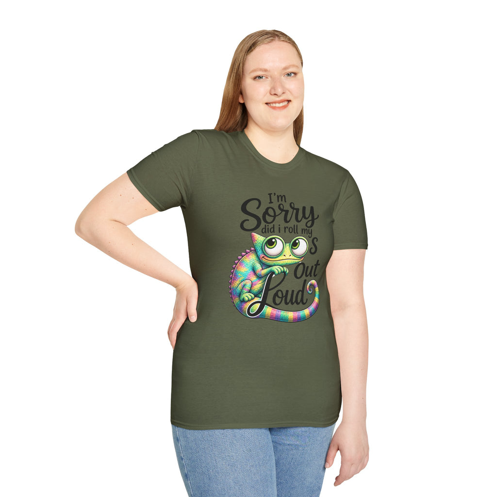Chameleon Graphic T-Shirt — "I'm Sorry Did I Roll My Eyes Out Loud"