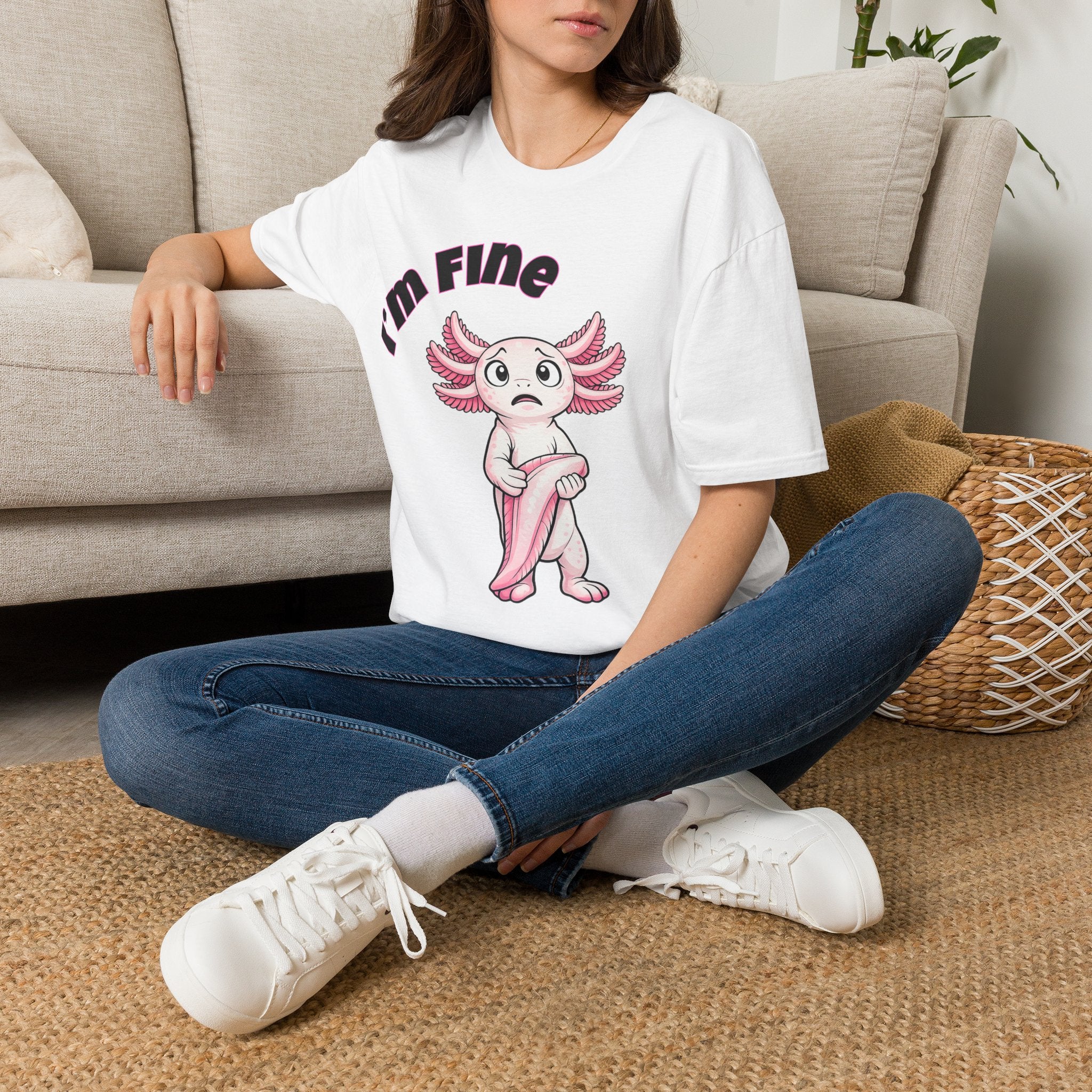 Funny Axolotl T-Shirt | I'm Fine Graphic Tee