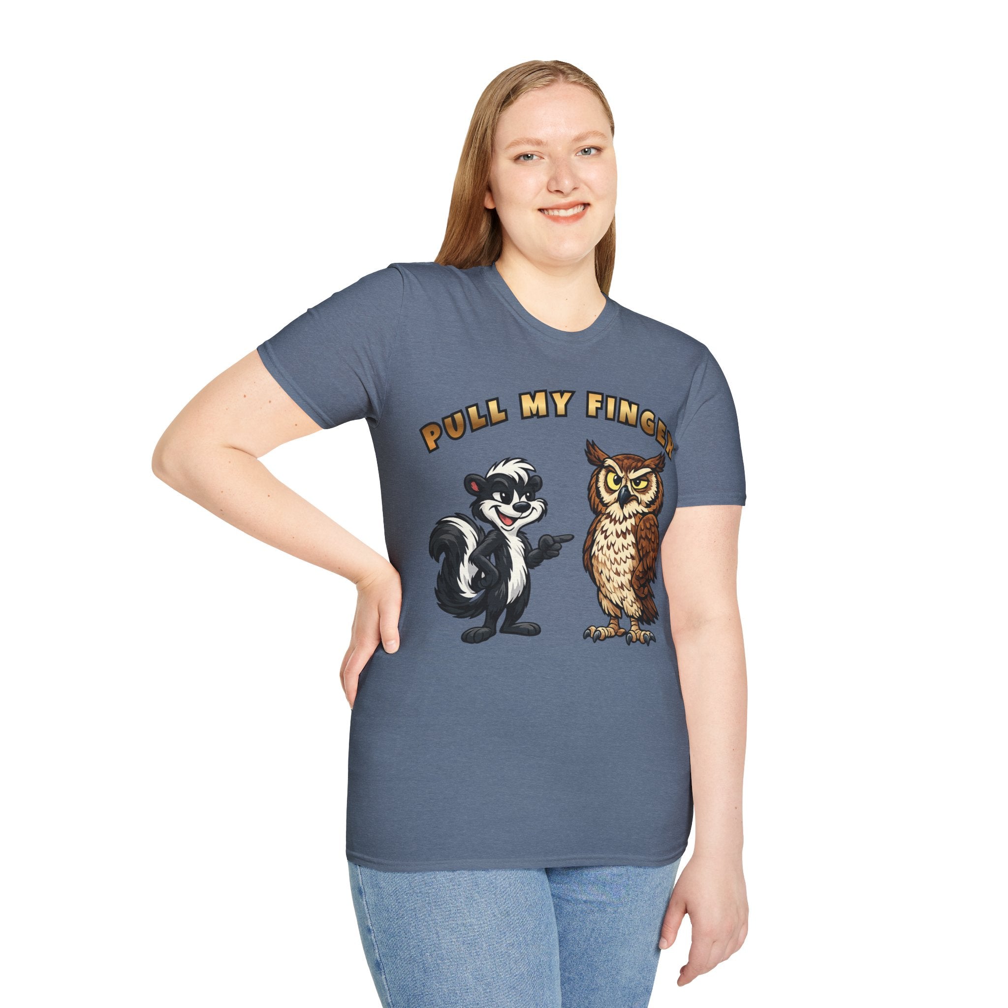 Pull My Finger Funny Skunk & Owl Graphic Tee