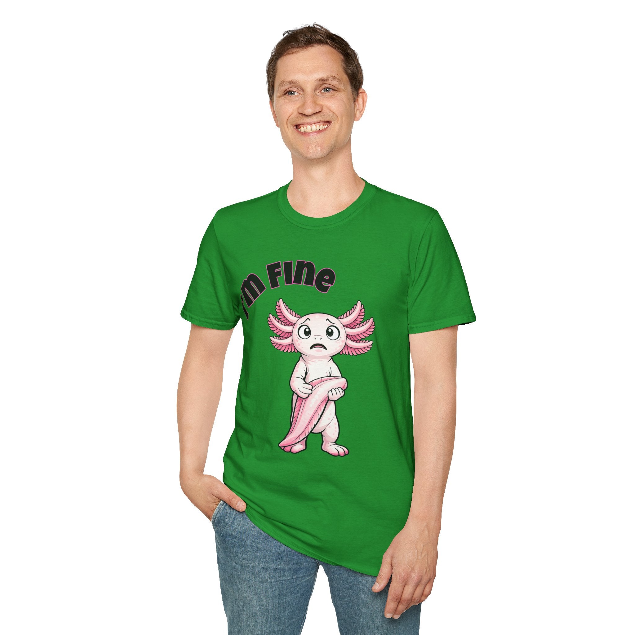 Funny Axolotl T-Shirt | I'm Fine Graphic Tee