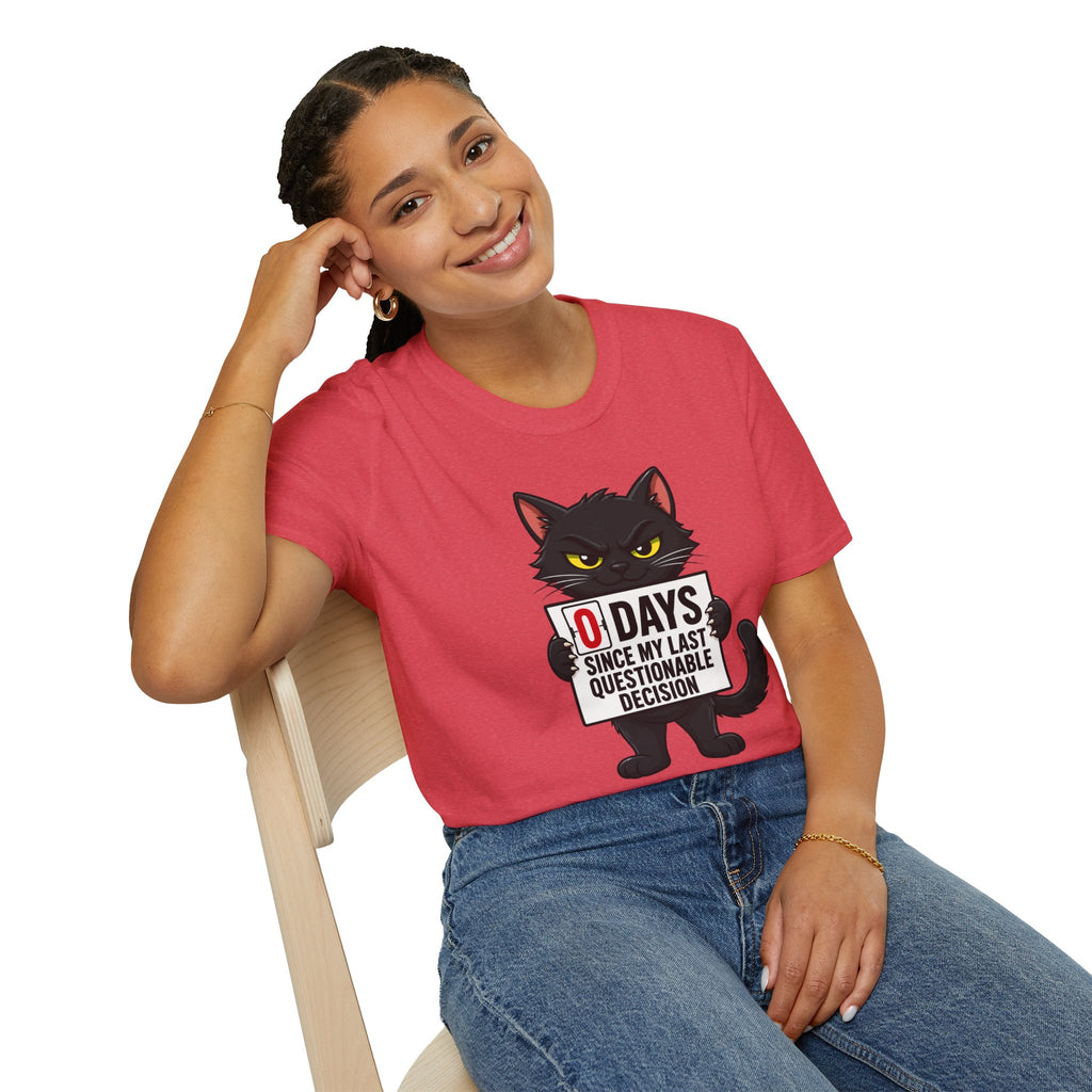 0 Days Since My Last Questionable Decision Graphic Tee