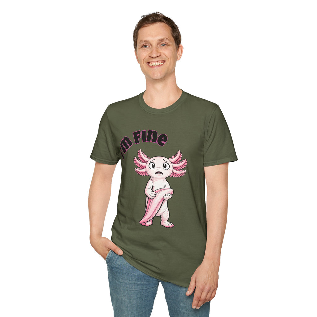 Funny Axolotl T-Shirt | I'm Fine Graphic Tee