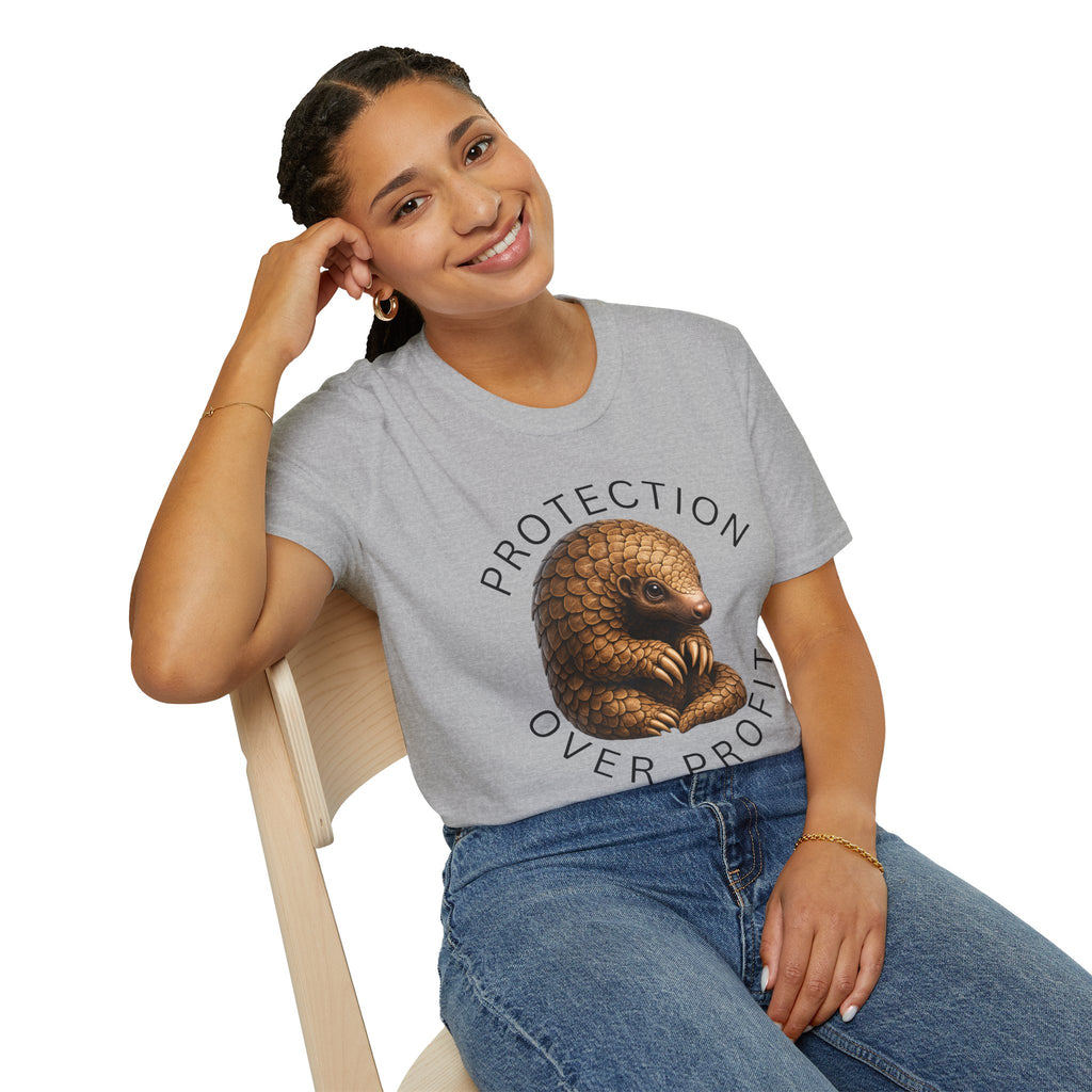 Protection Over Profit T-Shirt — Wildlife Conservation Pangolin Tee