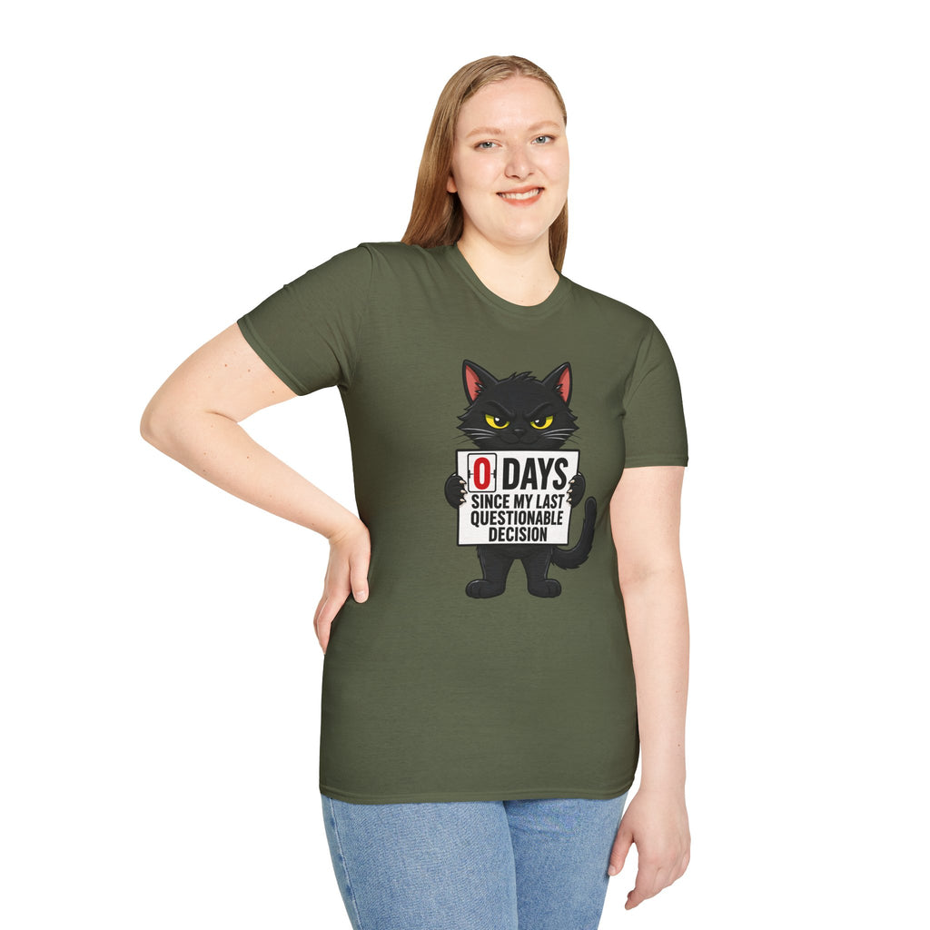 0 Days Since My Last Questionable Decision Graphic Tee