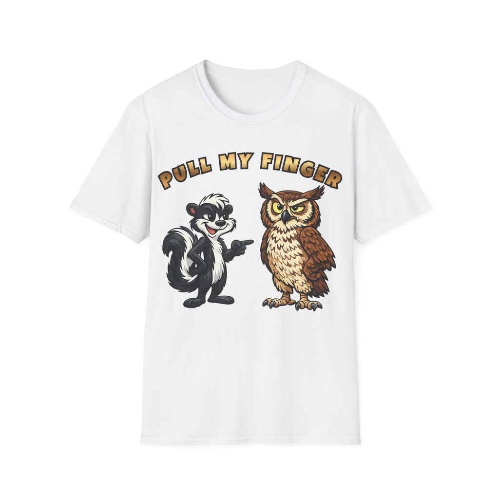 Pull My Finger Funny Skunk & Owl Graphic Tee