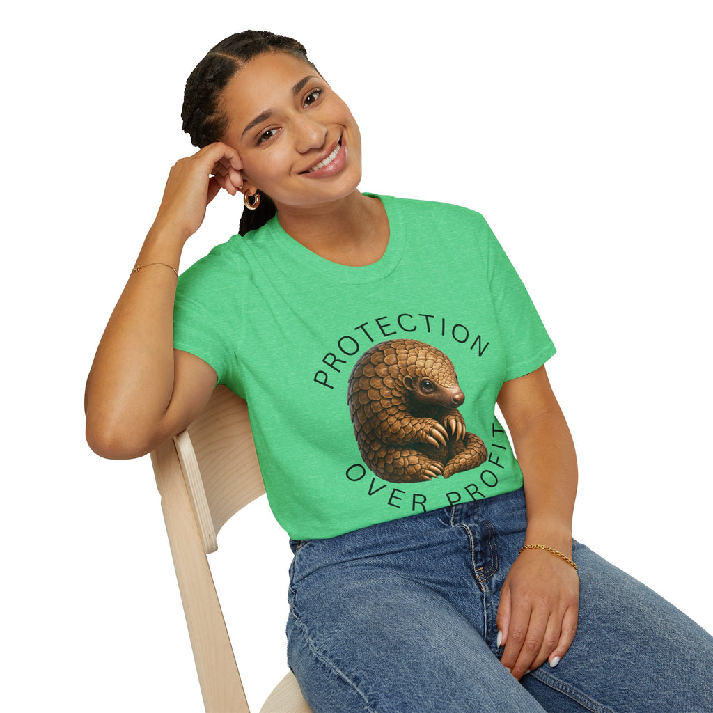 Protection Over Profit T-Shirt — Wildlife Conservation Pangolin Tee